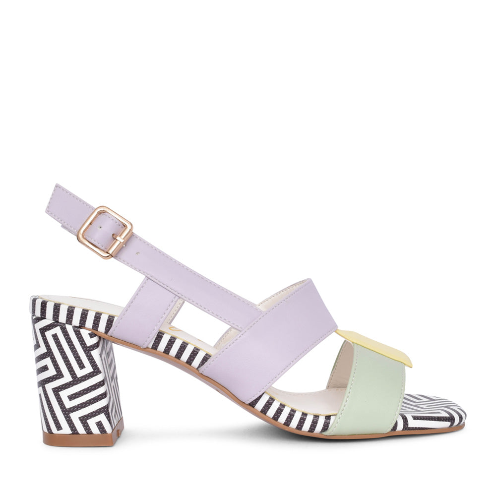 Ladies Trapeze 17 Medium Heel Sandal In Multi-colour