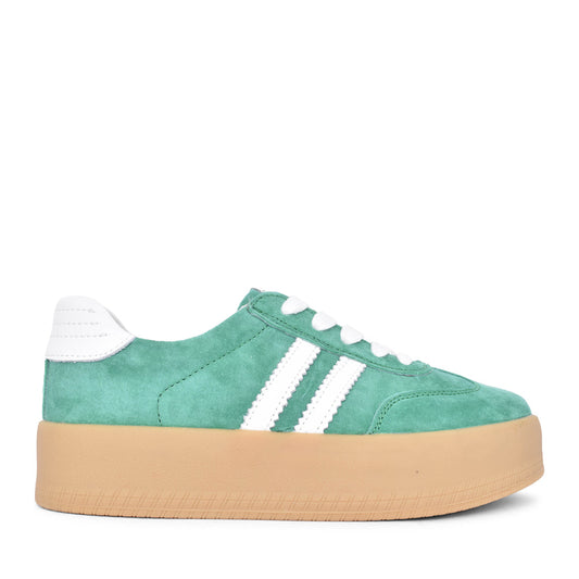 Ladies Seventy Eight Laced Trainer In Moss