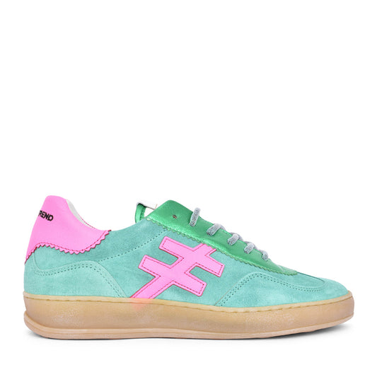 Ladies A032 Laced Trainer In Mint