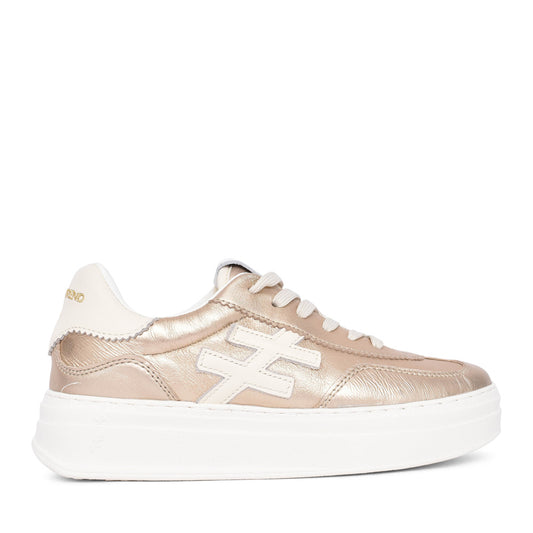 Ladies A035 2643 Laced Trainer In Platino