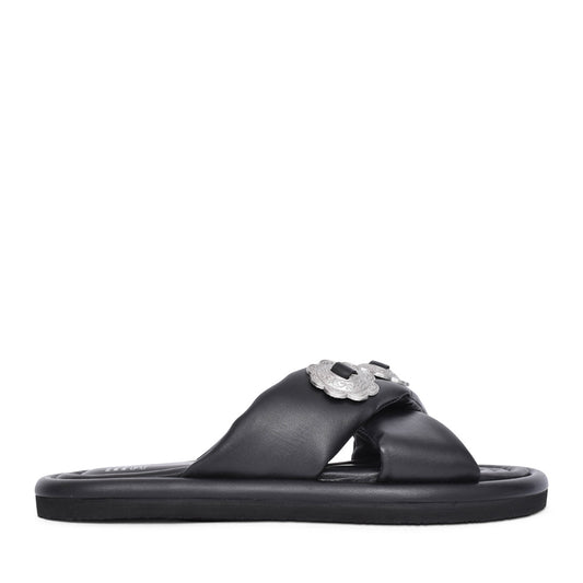 Ladies 85051-d Har-perr Cross Strap Mule In Black