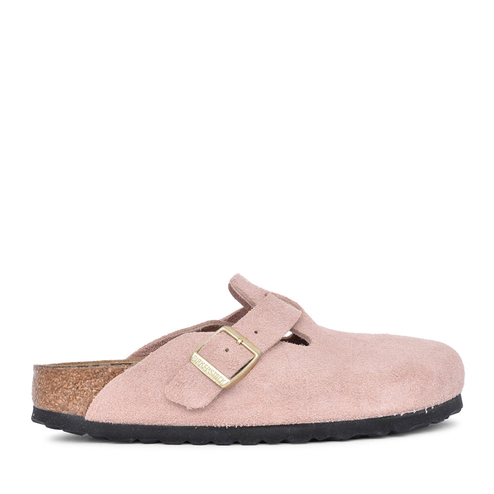 Ladies 1026171 Boston Suede Leather Clog In Rose