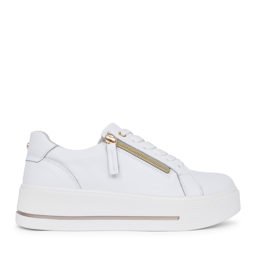 Ladies Ravenna Platform Trainer In White
