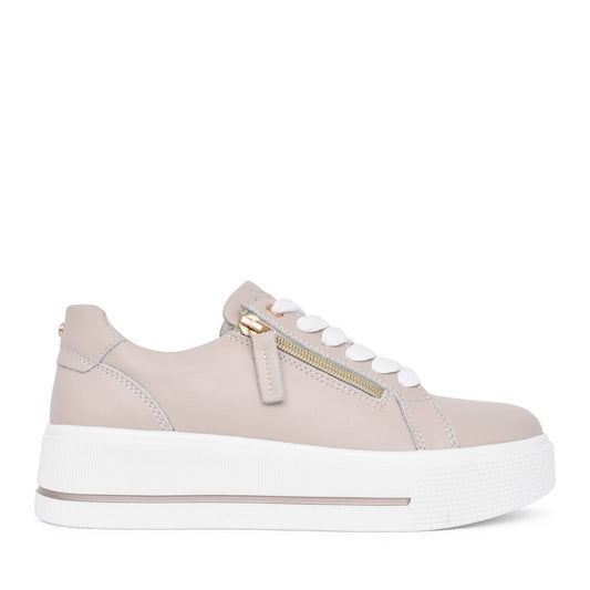 Ladies Ravenna Platform Trainer In Cream