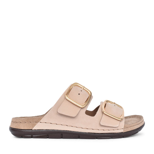 Ladies 5879 Double Strap Mule In Sand