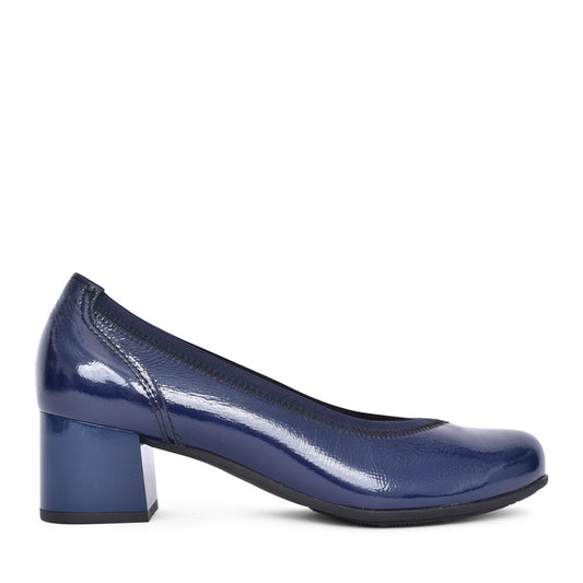 Ladies 10.462 Block Heel Shoe In Navy