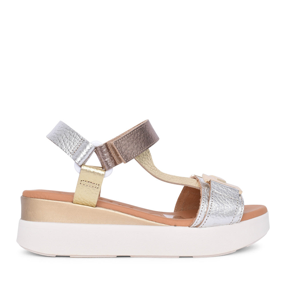 Ladies 5671 Velcro Sandal In Platino