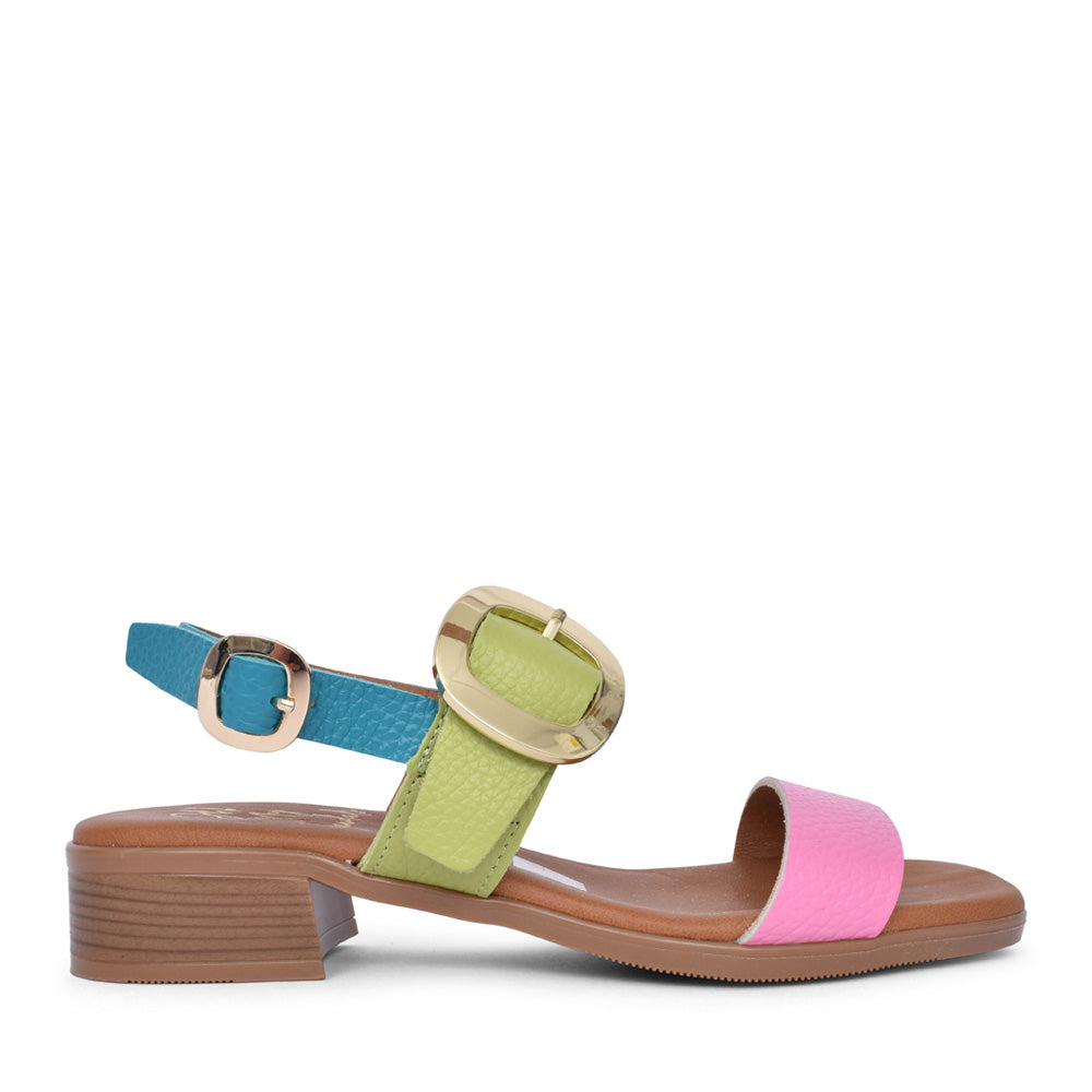 Ladies 5609 Low Heel Sandal In Multi-colour