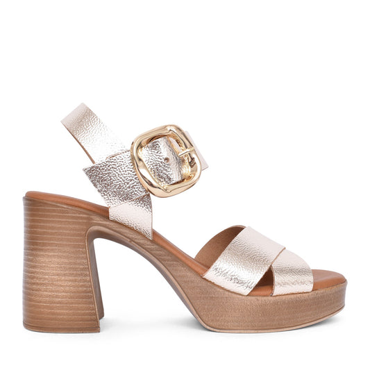 Ladies 5644 High Heel Sandal In Champagne