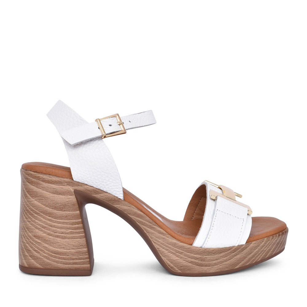 Ladies 5636 High Heel Sandal In White