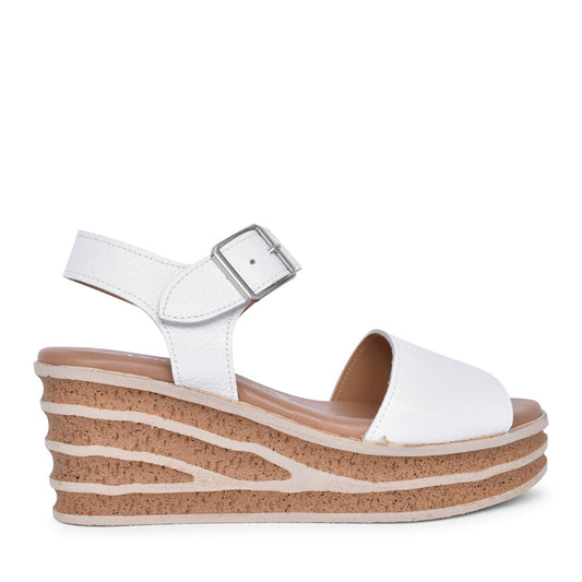 Ladies 1964 Wedge Sandal In White