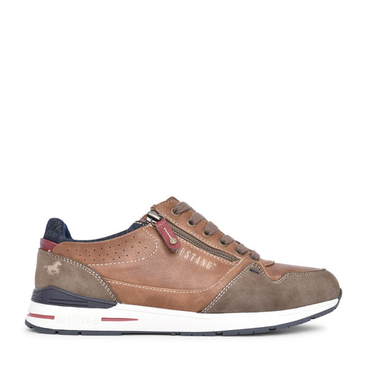 Mens 4154313 Laced Trainer In Brown