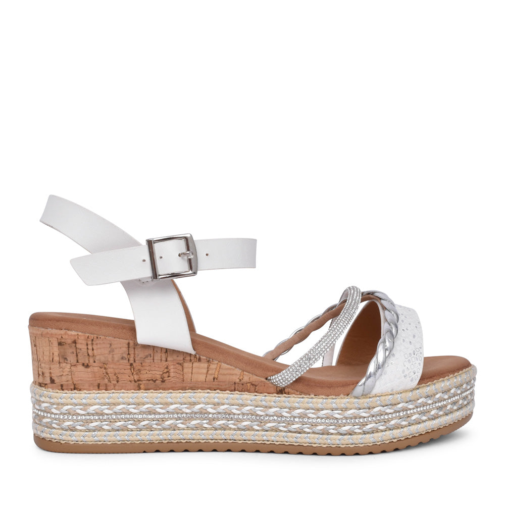 Ladies 6w8913-40 Wedge Sandal In White