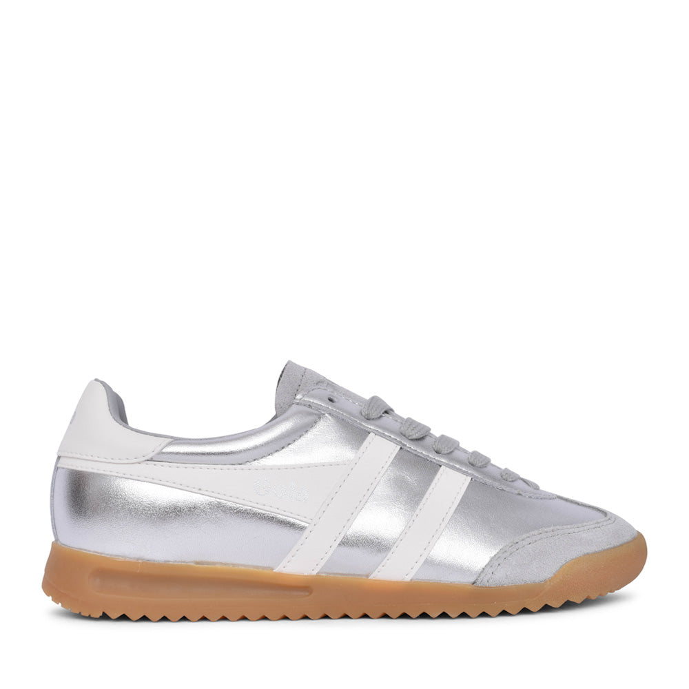 Ladies Torpedo Clb742 Laced Trainer In Silver