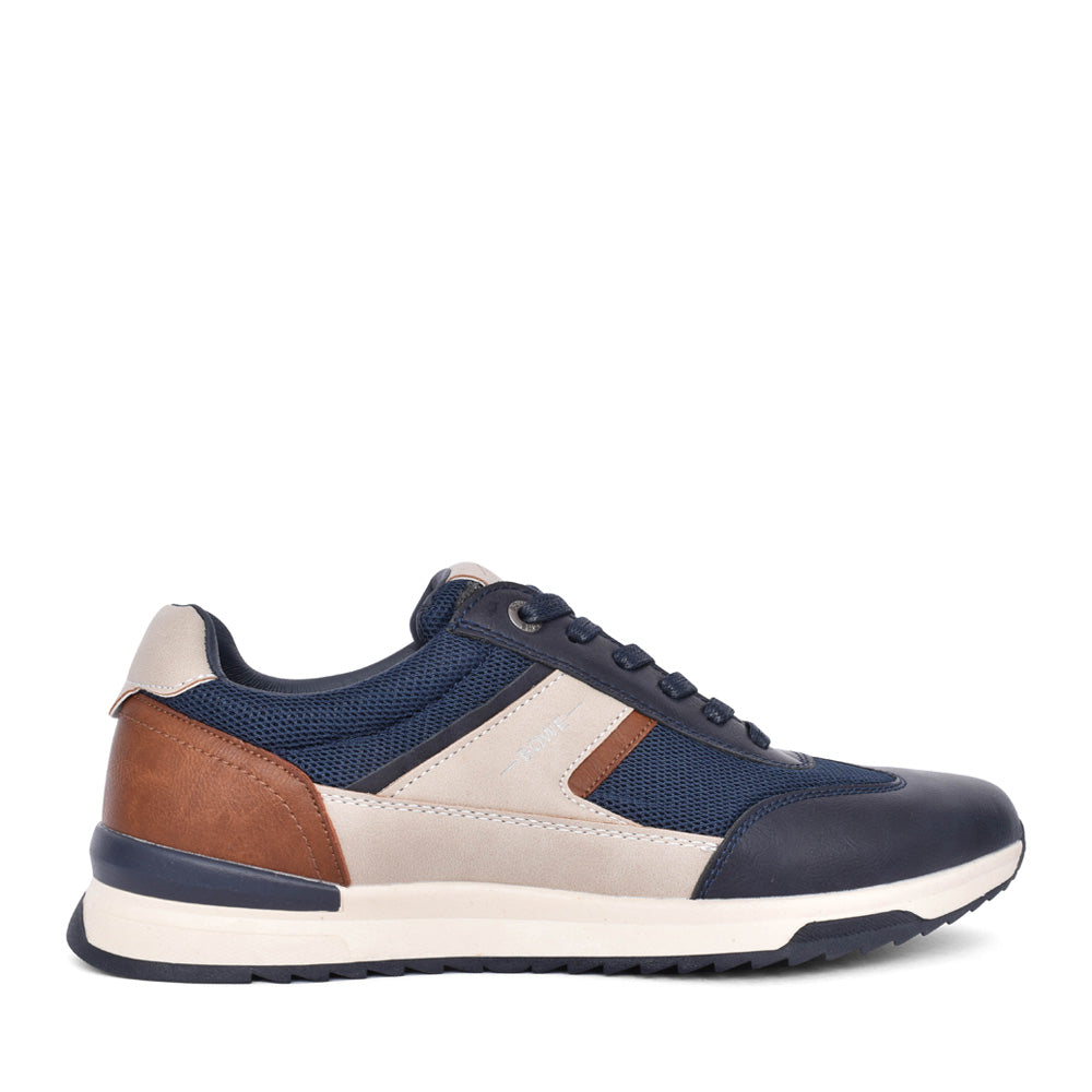 Mens Deswal Laced Trainer In Navy