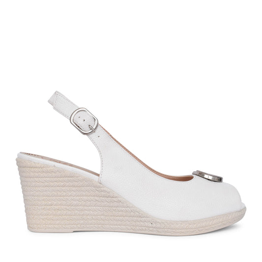 Ladies Duytrink Wedge Sandal In White