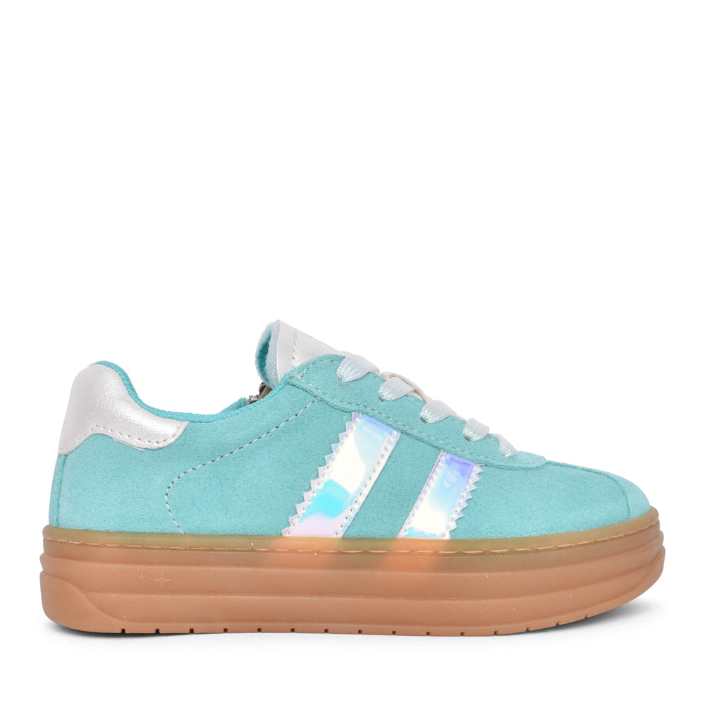 Girls 7926033 Laced Trainer In Aqua