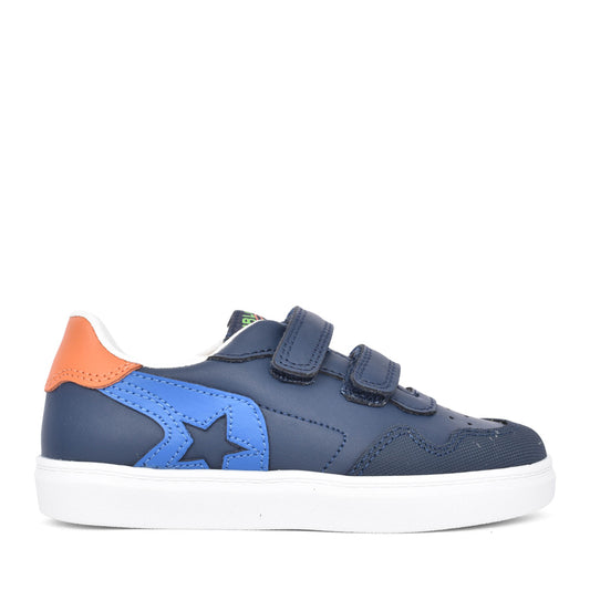 Boys 207920 Double Velcro Trainer In Navy