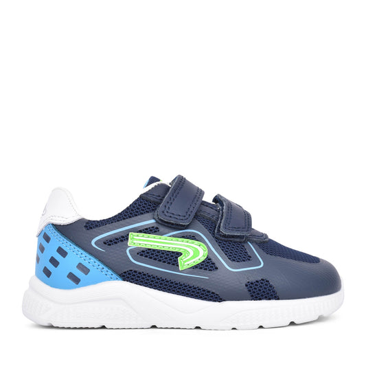 Boys 979220 Double Velcro Trainer In Navy