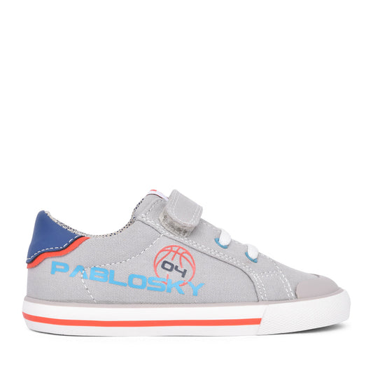 Boys 980250 Canvas Velcro Shoe In Grey