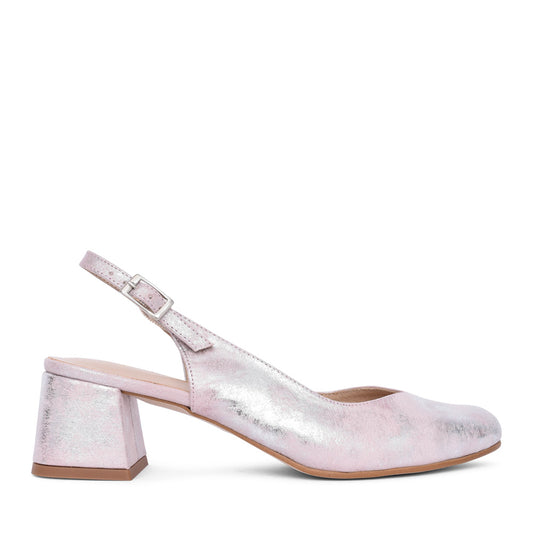 Ladies 75010 Allison Block Heel Sling Back Shoe In Blush
