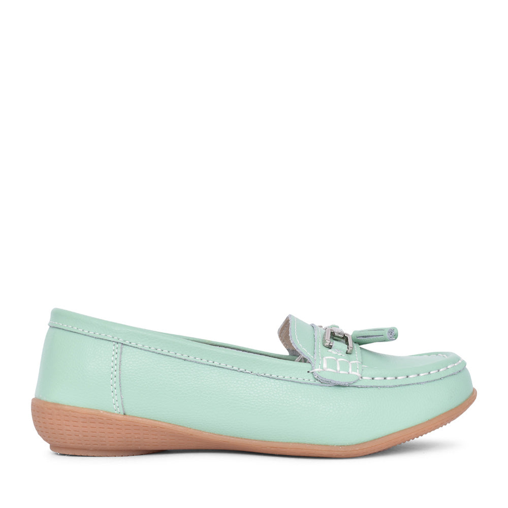 Ladies Nautical Slip-on Shoe In Mint