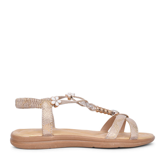 Ladies Ophelia Sandal In Gold