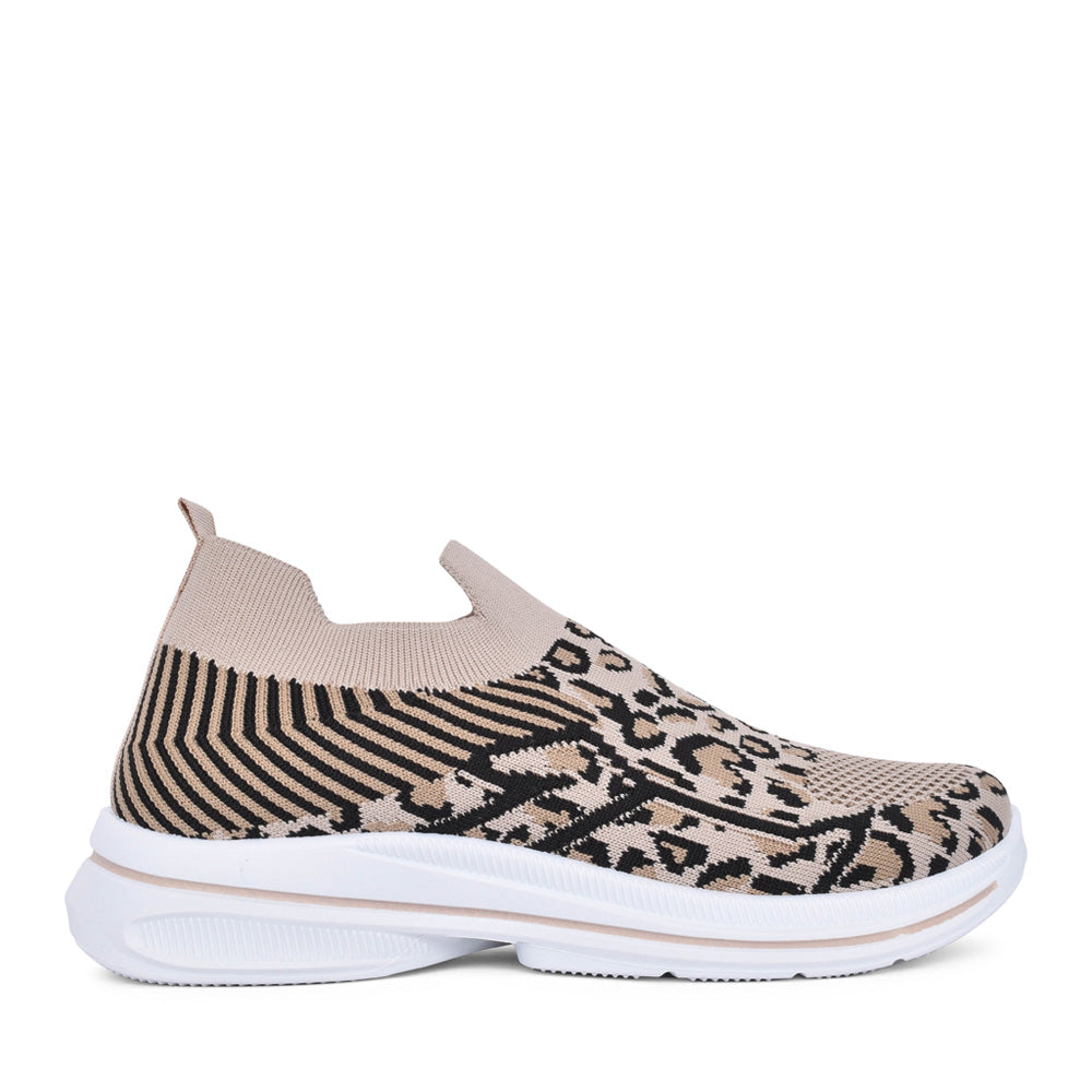 Ladies Appletini Slip-on Trainer In Leopard