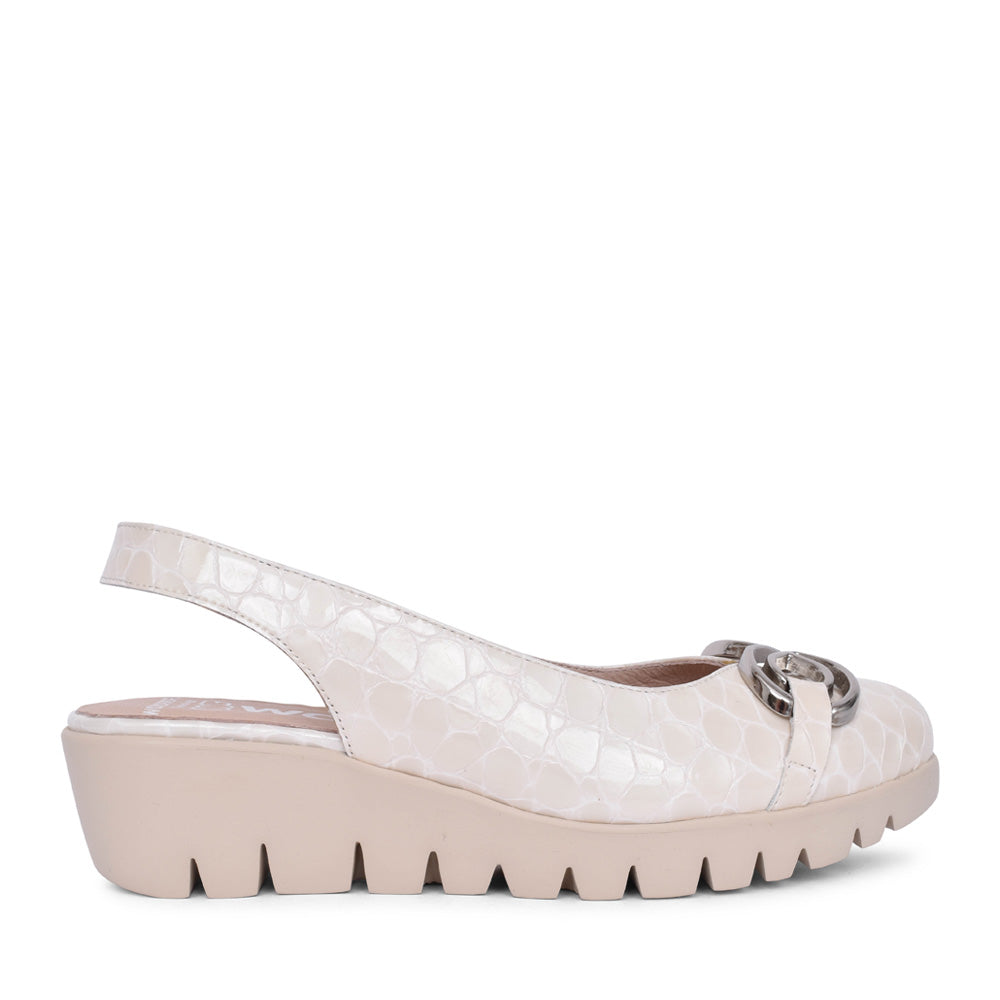 Ladies C-33331 Sling Back Shoe In Off White