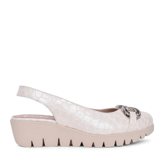 Ladies C-33331 Sling Back Shoe In Off White