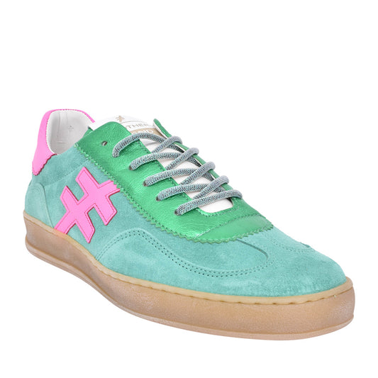 Ladies A032 1162 Laced Trainer In Mint
