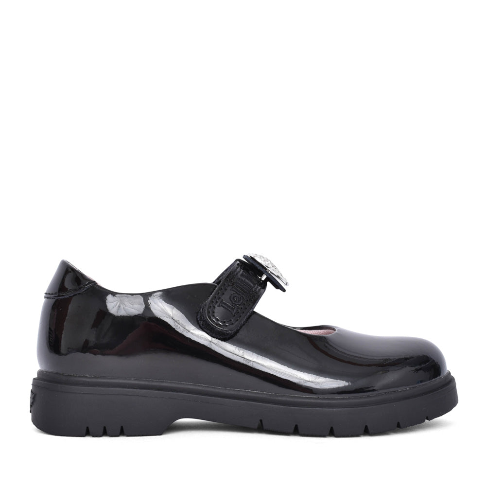 Girls Lk8934 Zoey Mary Jane Shoe In Blk Patent