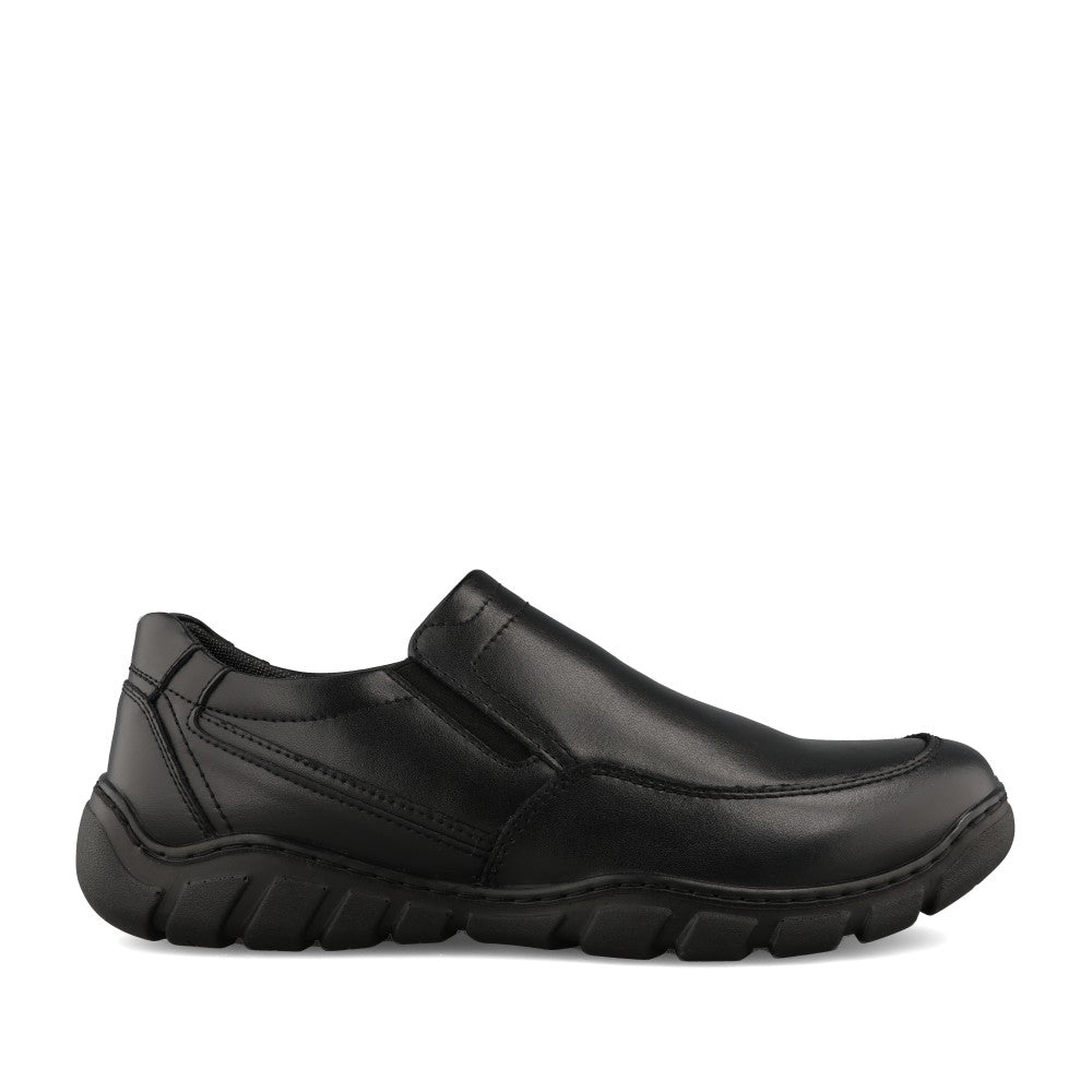Boys Milford Slip-on Shoe In Blk Leather