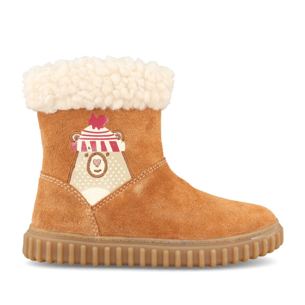 Girls Cove Warm Tan Fleece Collar Toddler Boot In Kids F Fit