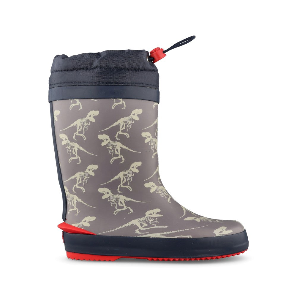 Boys Tarri Race Grey Print Welly Boot In Kids G Fit