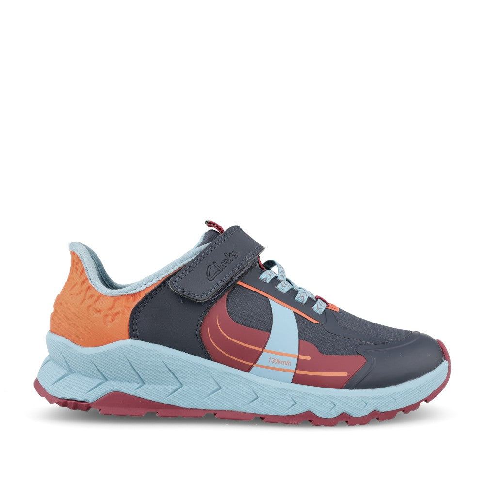 Boys Selva Lane K Navy Combi Velcro Shoe In Kids F Fit