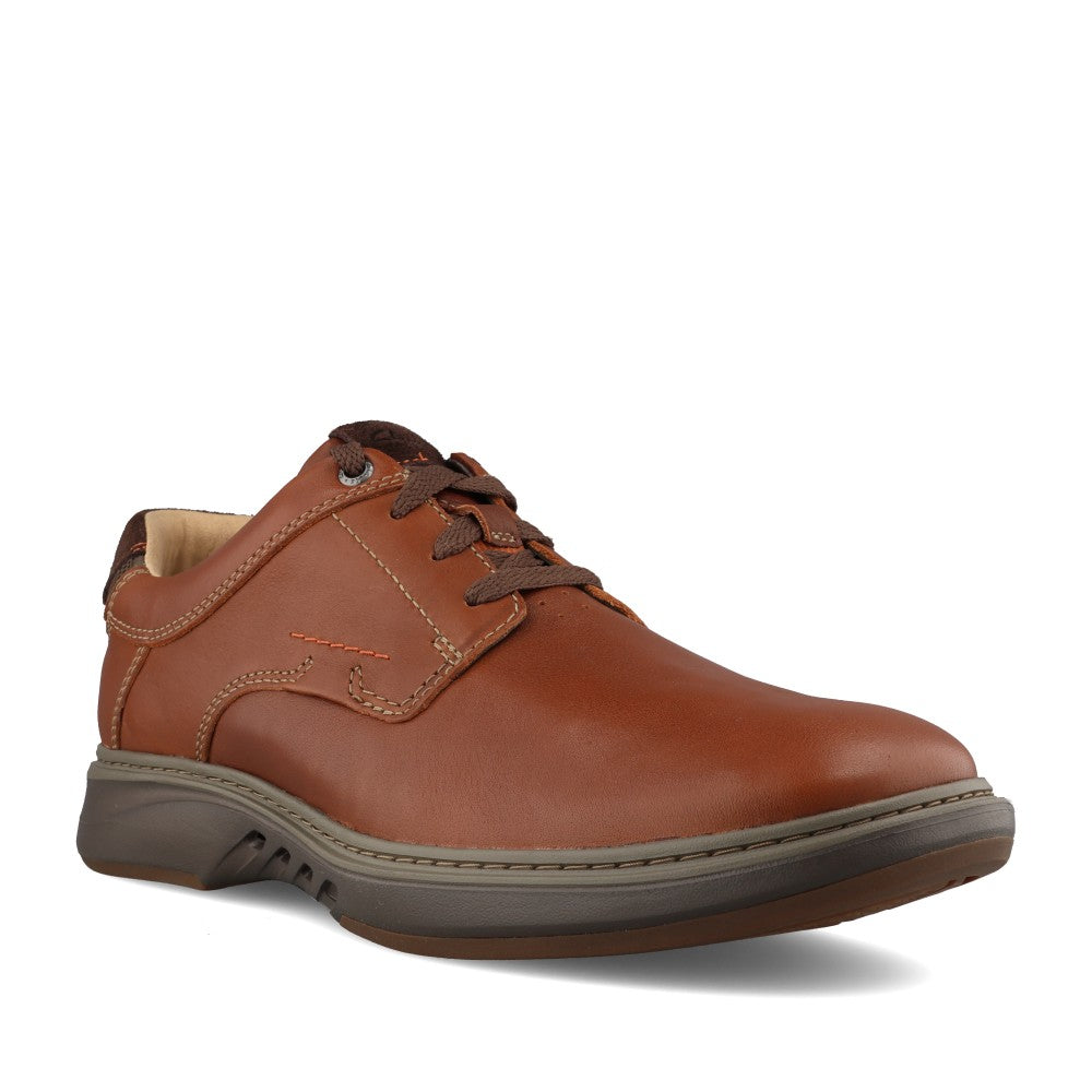 Mens Un Briley Pace Leather H-fit Laced Shoe In Tan