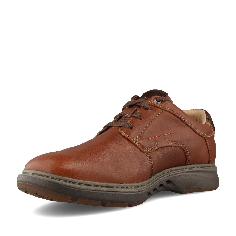 Mens Un Briley Pace Leather H-fit Laced Shoe In Tan