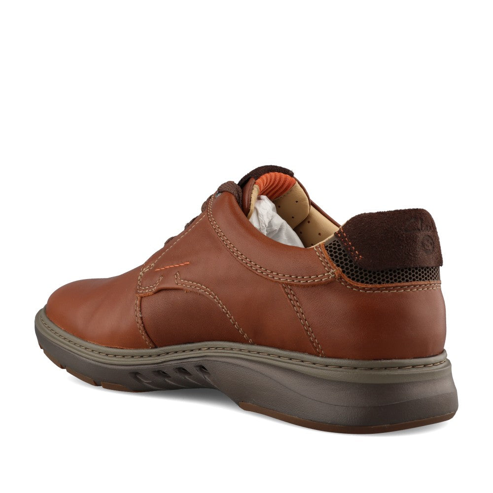 Mens Un Briley Pace Leather H-fit Laced Shoe In Tan