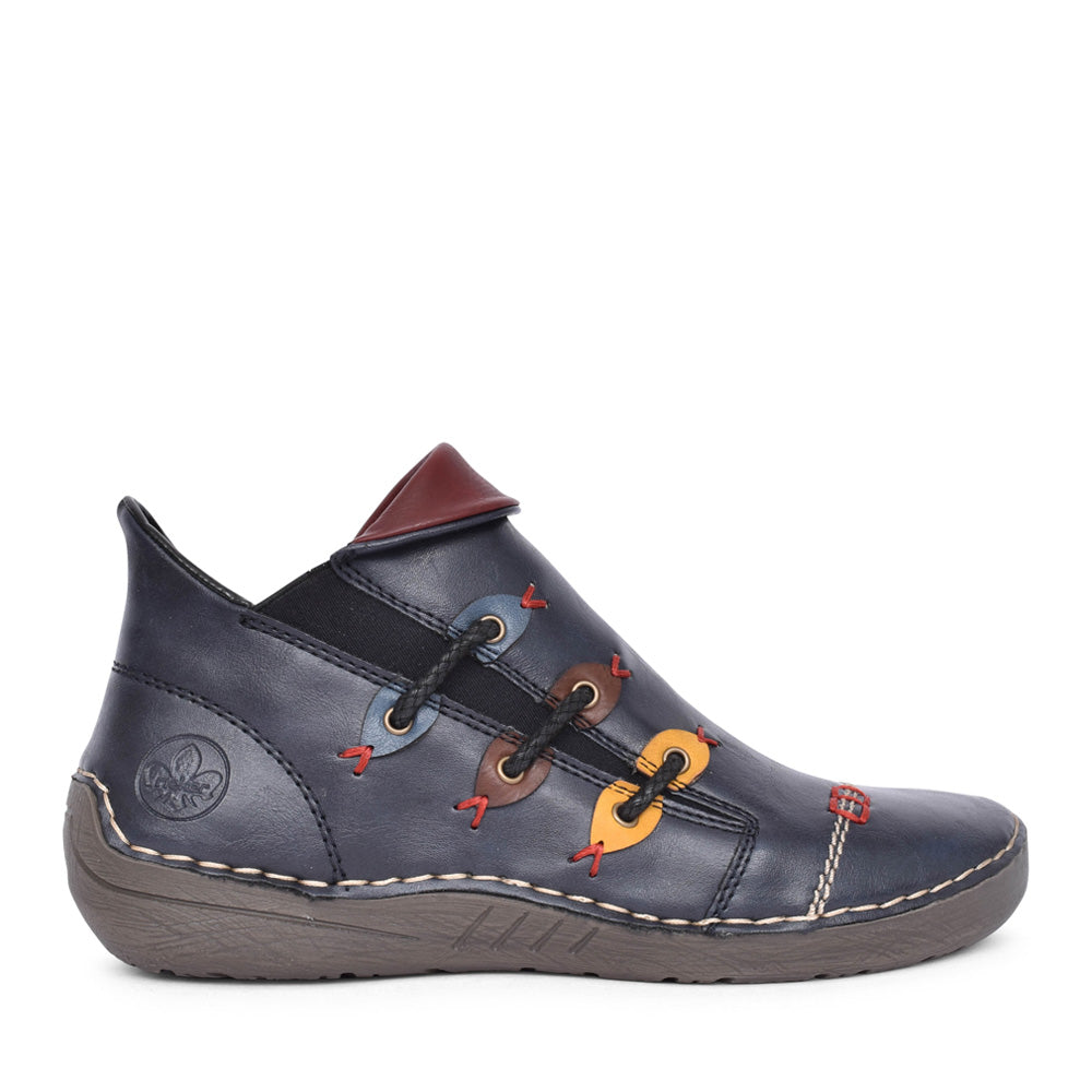 Ladies 72581 Ankle Boot In Navy Multi