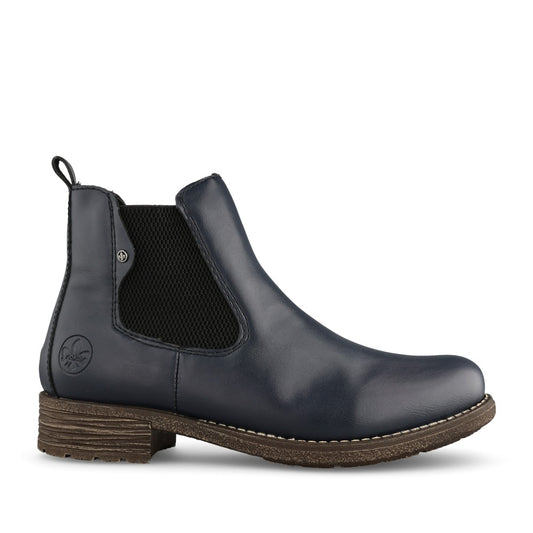 Ladies 79450 Low Heel Ankle Boot In Navy