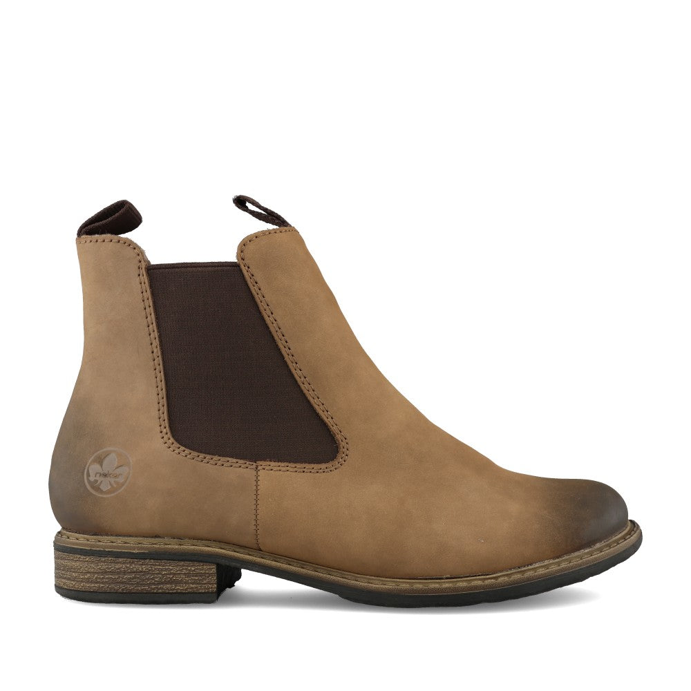 Ladies 74878 Low Heel Ankle Boot In Taupe