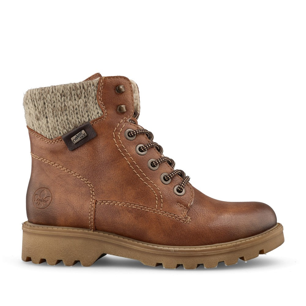 Ladies 73220 Tex Laced Ankle Boot In Brown