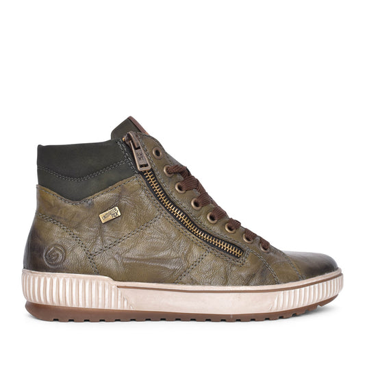 Ladies D0772 Tex Laced Ankle Boot In Green