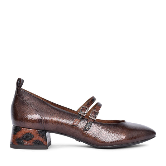 Ladies 1-22318 Low Heel Court Shoe In Brown