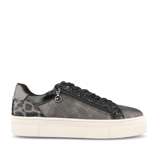 Ladies 1-23313 Laced Trainer In Pewter