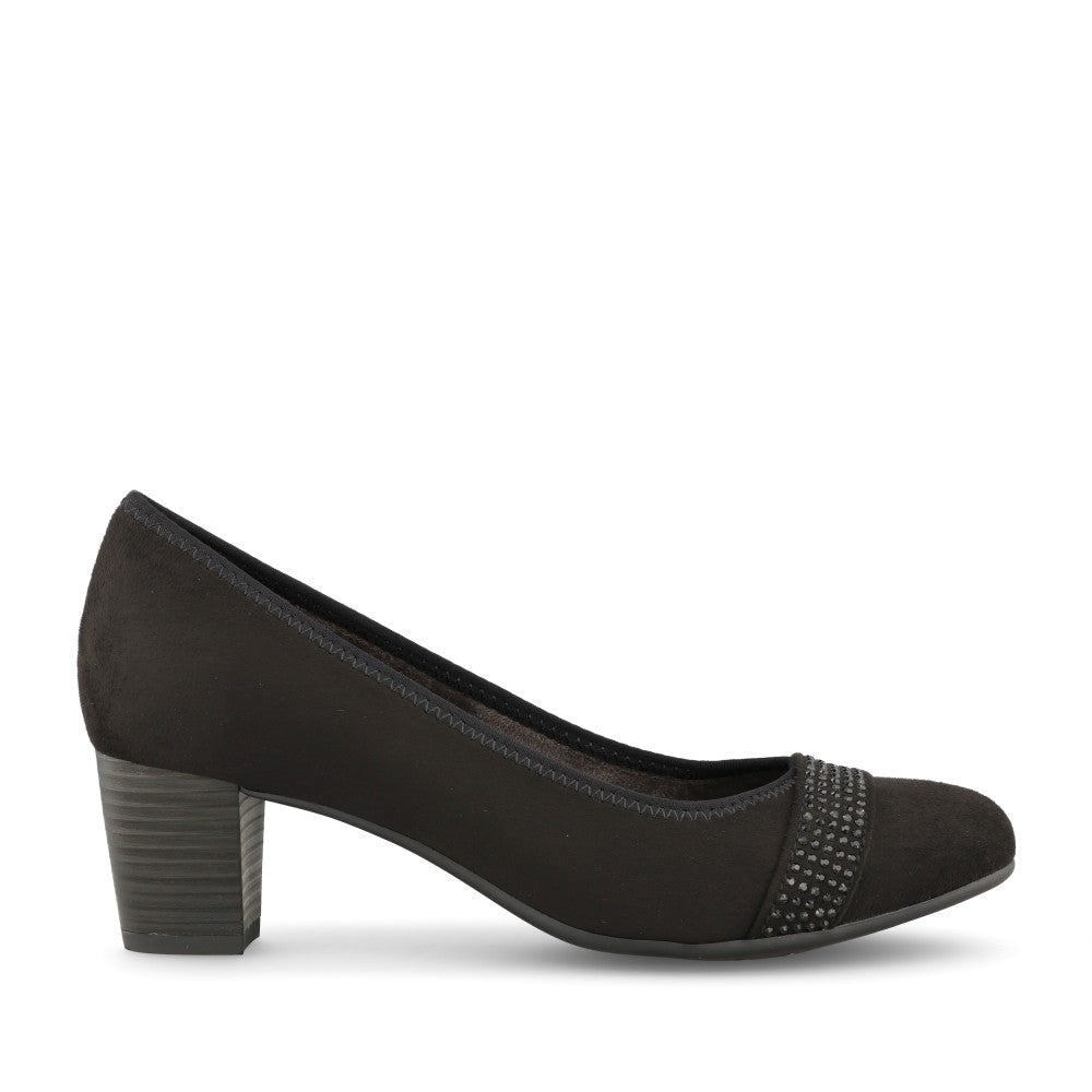 Ladies 8-22467 Medium Heel Court Shoe In Black