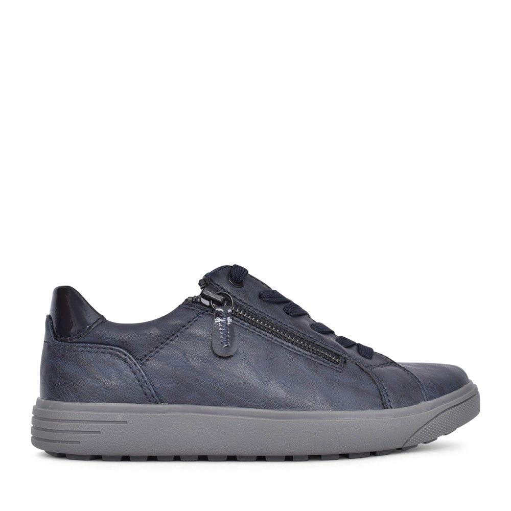 Ladies 8-23664 Laced Trainer In Navy