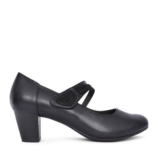 Ladies 8-24465 Low Heel Court Shoe In Black