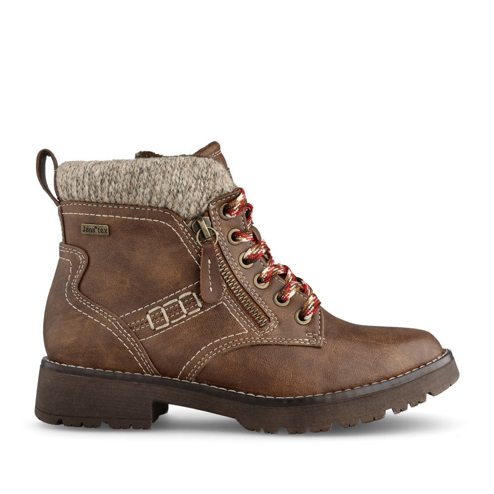 Ladies 8-26283 Low Heel Ankle Boot In Cognac